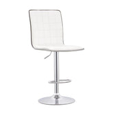 Coaster Ashbury Upholstered Adjustable Bar Stools White and Chrome (Set of 2) Model 122089